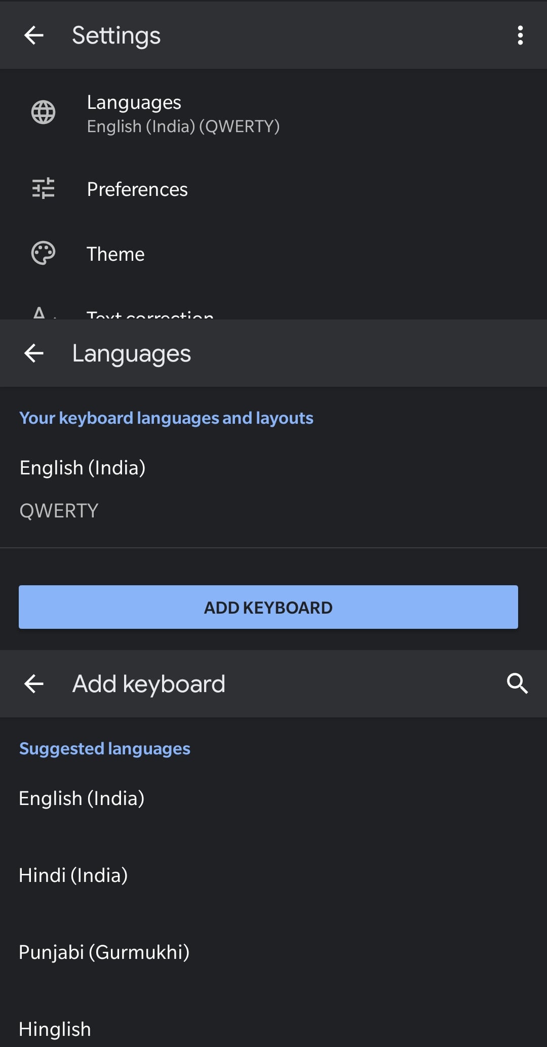 Adding a Hindi keyboard