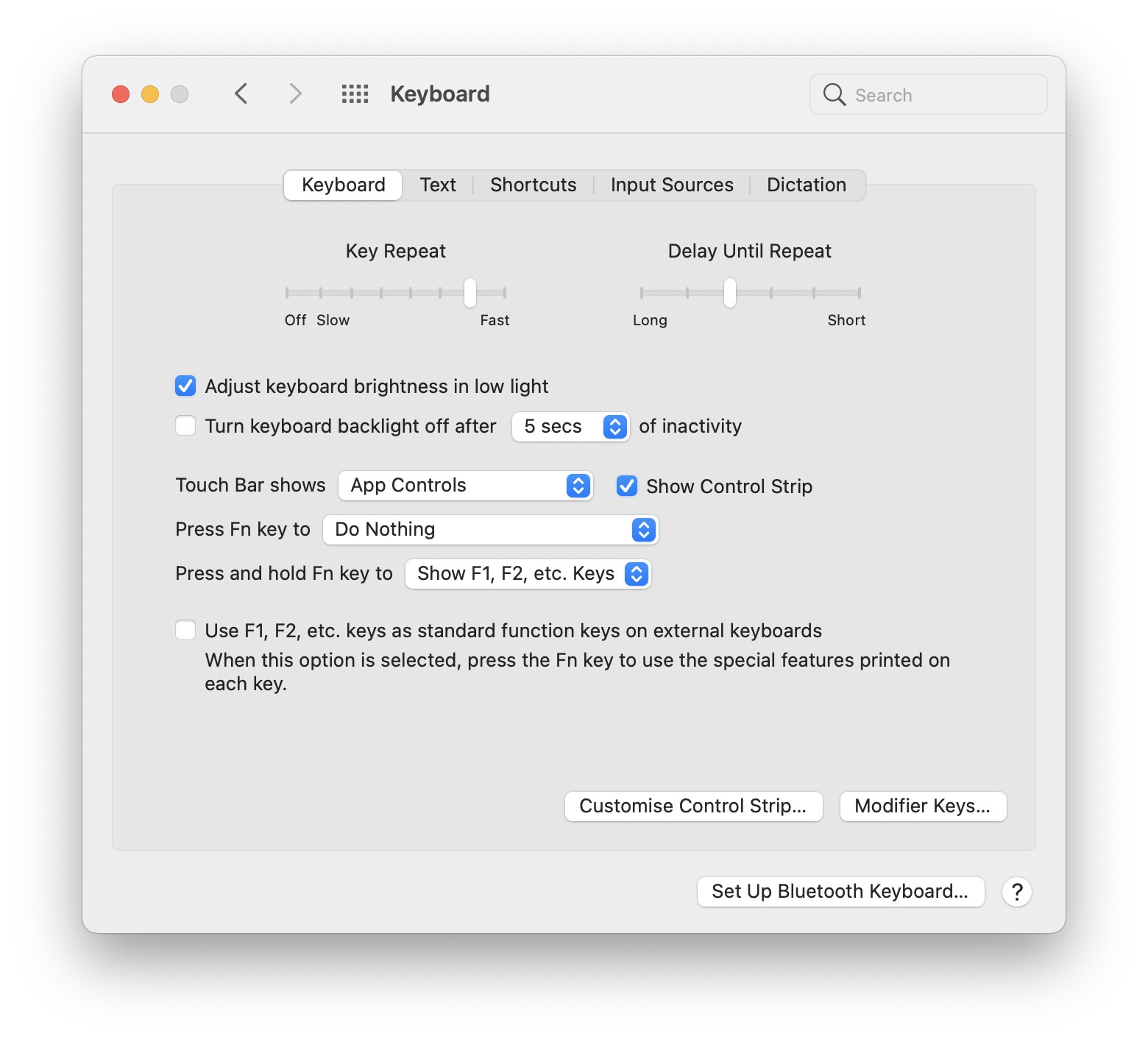 Keyboard Options - Mac OS